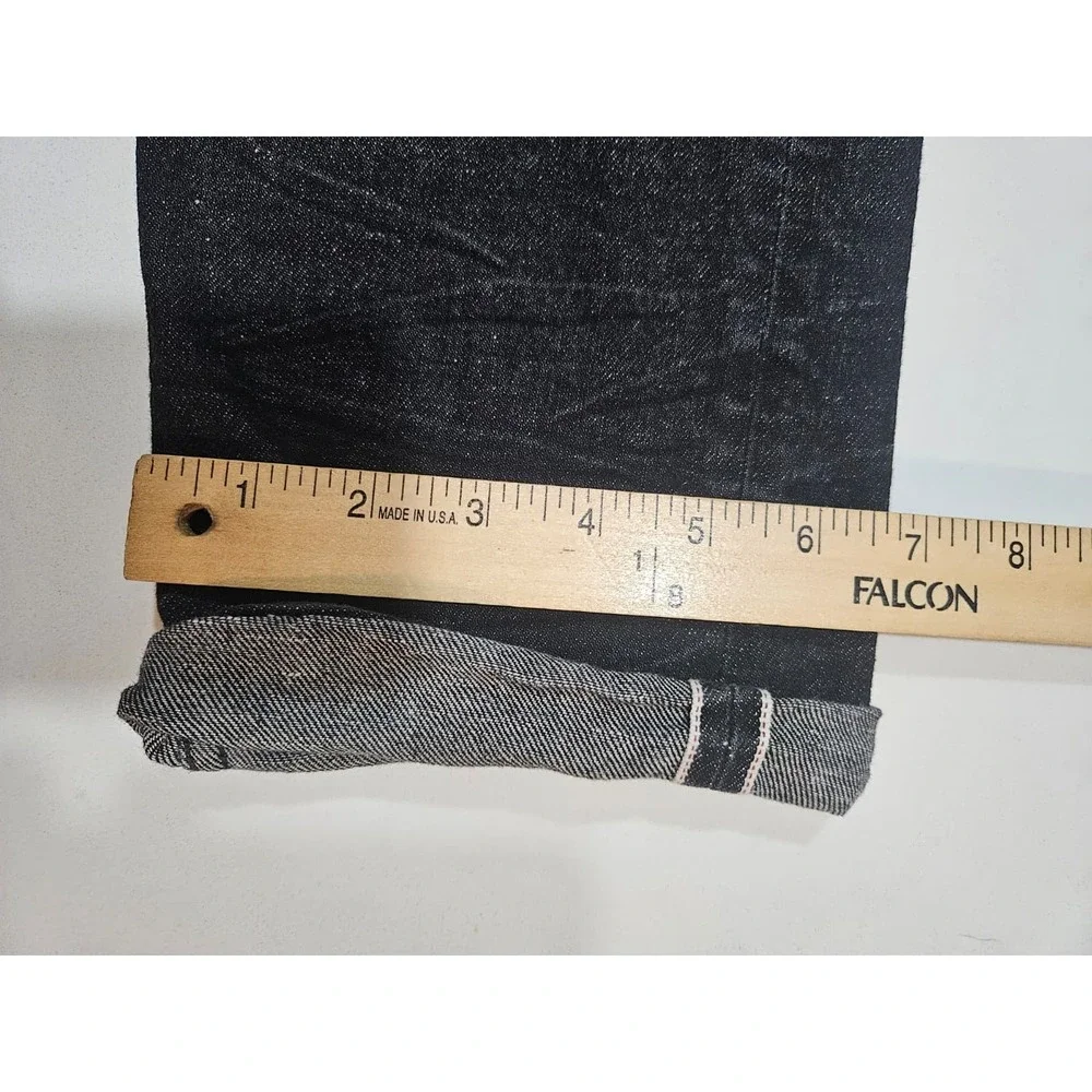 Revtown Jeans Mens Size 34x30‎ Black Selvedge Decade Denim Tapered Stretch